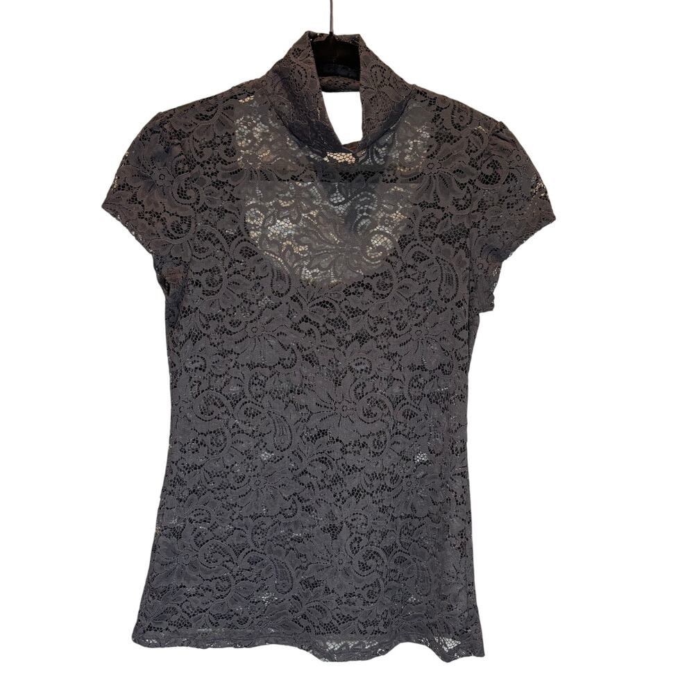 Express NWT Vintage Y2K Floral Lace Short Sleeve Top - size Medium